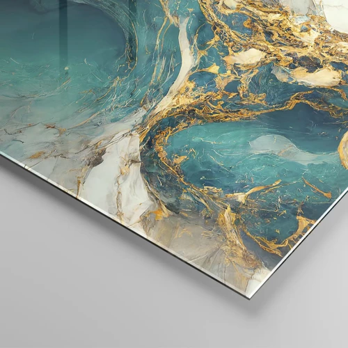 Impression sur verre - Image sur verre - Composition en veines d'or - 70x70 cm