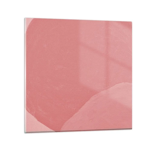 Impression sur verre - Image sur verre - Composition organique en rose - 70x70 cm