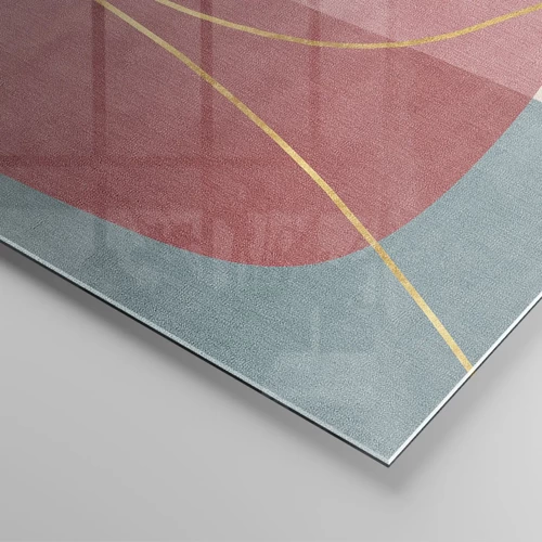 Impression sur verre - Image sur verre - Composition pastel au fil d'or - 120x80 cm