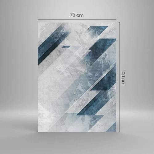 Impression sur verre - Image sur verre - Composition spatiale - mouvement gris - 70x100 cm