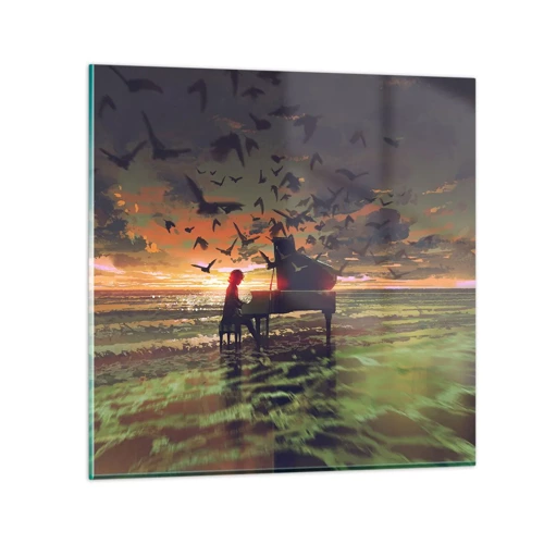 Impression sur verre - Image sur verre - Concert pour piano et vagues - 60x60 cm