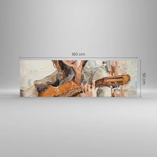 Impression sur verre - Image sur verre - Concerto pour guitare et coeur de fille - 160x50 cm