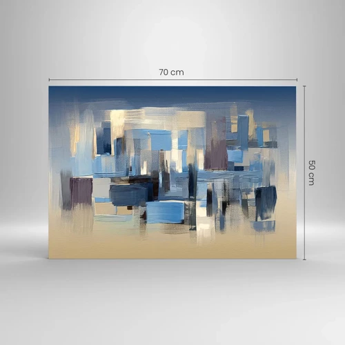 Impression sur verre - Image sur verre - Construction bleue - 70x50 cm