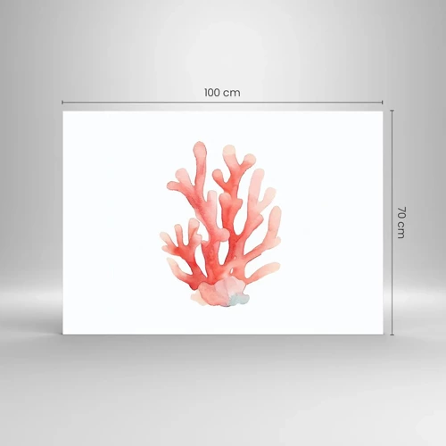 Impression sur verre - Image sur verre - Corail couleur corail - 100x70 cm