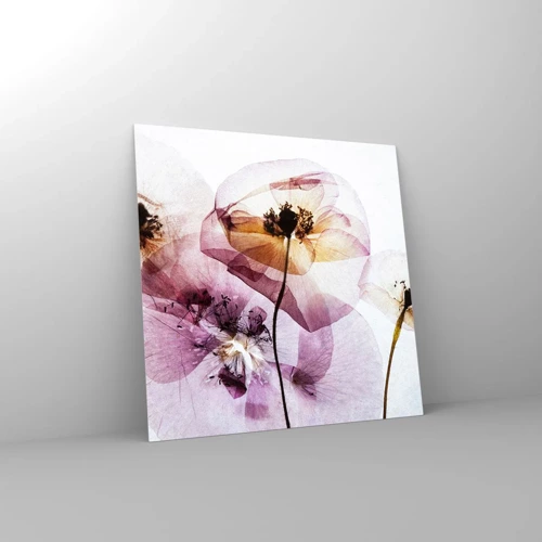 Impression sur verre - Image sur verre - Corps de fleurs transparente - 60x60 cm