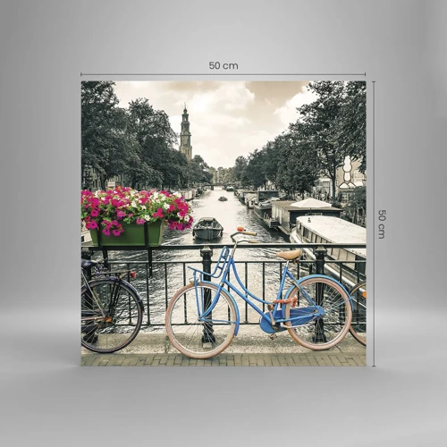 Impression sur verre - Image sur verre - Couleurs de rue d'Amsterdam - 50x50 cm