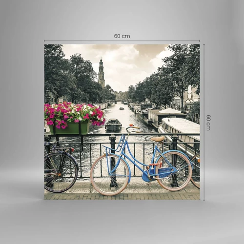Impression sur verre - Image sur verre - Couleurs de rue d'Amsterdam - 60x60 cm