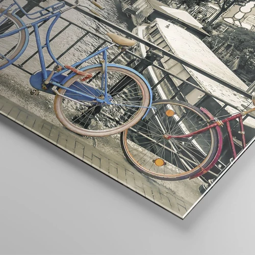 Impression sur verre - Image sur verre - Couleurs de rue d'Amsterdam - 70x70 cm