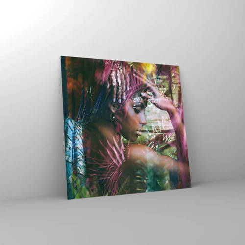 Impression sur verre - Image sur verre - Dame Nature dans la jungle - 40x40 cm