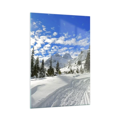 Impression sur verre - Image sur verre - Dans la neige et au soleil - 50x70 cm