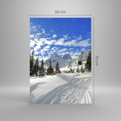 Impression sur verre - Image sur verre - Dans la neige et au soleil - 50x70 cm