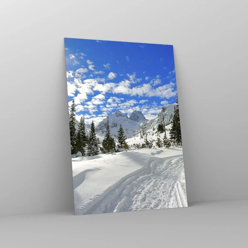 Impression sur verre - Image sur verre - Dans la neige et au soleil - 50x70 cm