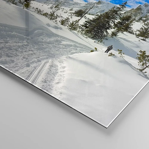 Impression sur verre - Image sur verre - Dans la neige et au soleil - 50x70 cm