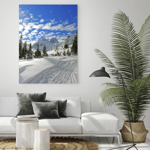 Impression sur verre - Image sur verre - Dans la neige et au soleil - 50x70 cm