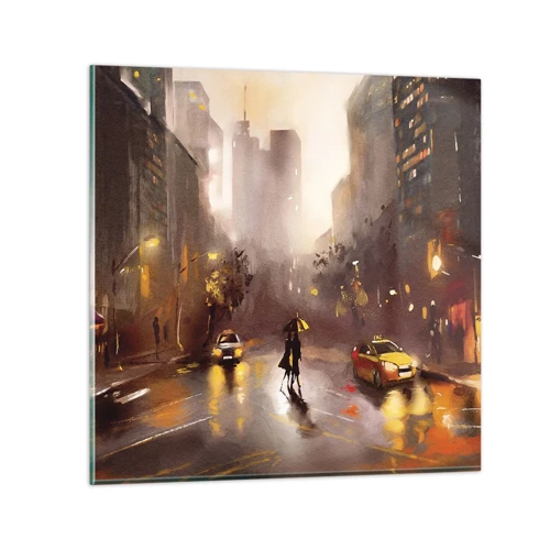 Impression sur verre - Image sur verre - Dans les lumières de New-York - 40x40 cm