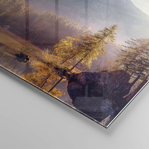 Impression sur verre - Image sur verre - Dans les montagnes et les vallées - 100x70 cm