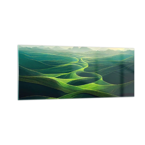 Impression sur verre - Image sur verre - Dans les vallées verdoyantes - 100x40 cm