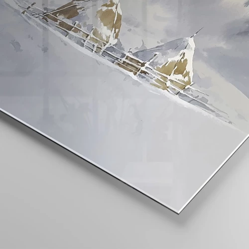 Impression sur verre - Image sur verre - Dans une vallée enneigée - 70x50 cm