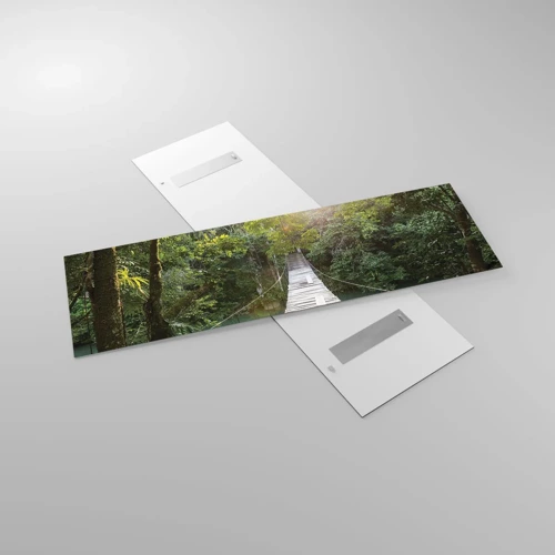 Impression sur verre - Image sur verre - De l'eau azur à la forêt azur - 160x50 cm