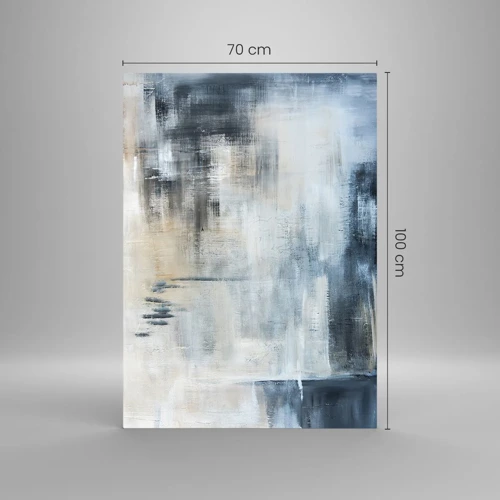 Impression sur verre - Image sur verre - Derrière le rideau bleu - 70x100 cm