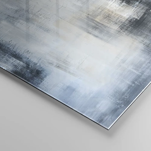 Impression sur verre - Image sur verre - Derrière le rideau bleu - 90x30 cm