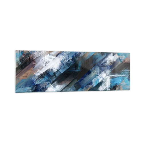 Impression sur verre - Image sur verre - Diagonale de bleus - 160x50 cm