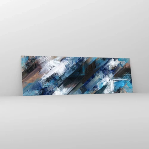 Impression sur verre - Image sur verre - Diagonale de bleus - 160x50 cm