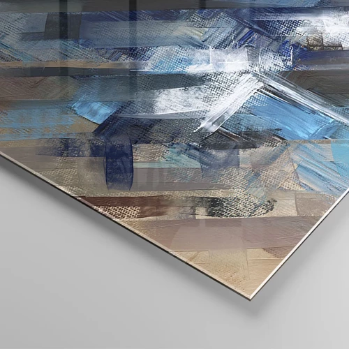 Impression sur verre - Image sur verre - Diagonale de bleus - 160x50 cm