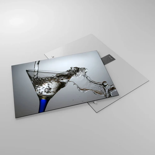 Impression sur verre - Image sur verre - Eau cristalline dans un verre cristal - 70x50 cm