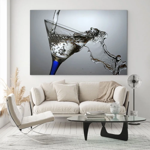 Impression sur verre - Image sur verre - Eau cristalline dans un verre cristal - 70x50 cm