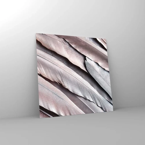 Impression sur verre - Image sur verre - En argent rose - 30x30 cm