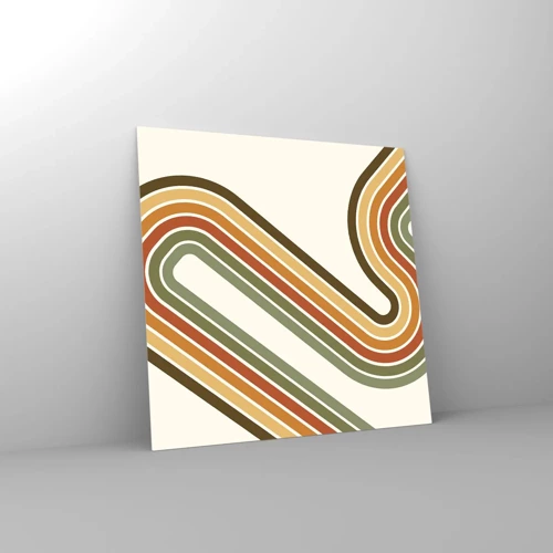 Impression sur verre - Image sur verre - En zig zag vers le but - 30x30 cm