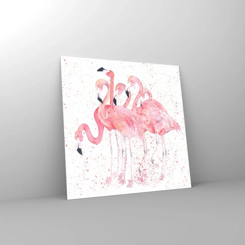 Impression sur verre - Image sur verre - Ensemble rose - 40x40 cm