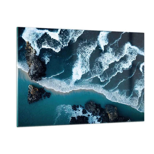 Impression sur verre - Image sur verre - Enveloppé par les vagues - 120x80 cm