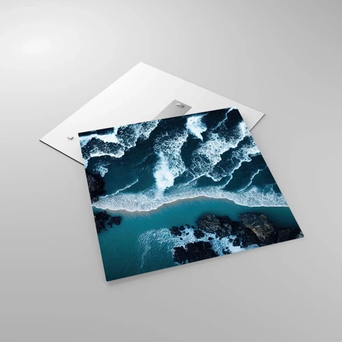 Impression sur verre - Image sur verre - Enveloppé par les vagues - 60x60 cm