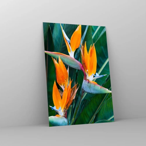 Impression sur verre - Image sur verre - Est-ce une fleur, est-ce un oiseaux? - 70x100 cm