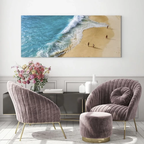 Impression sur verre - Image sur verre - Et ensuite le soleil, la plage… - 100x40 cm