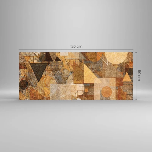 Impression sur verre - Image sur verre - Étude cubique de marron - 120x50 cm
