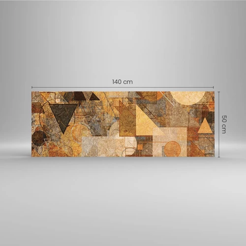 Impression sur verre - Image sur verre - Étude cubique de marron - 140x50 cm