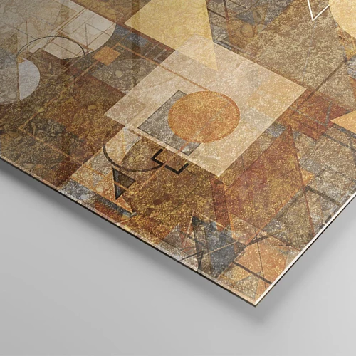 Impression sur verre - Image sur verre - Étude cubique de marron - 140x50 cm