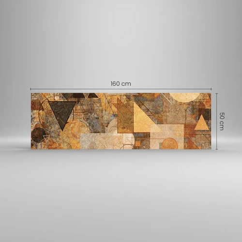 Impression sur verre - Image sur verre - Étude cubique de marron - 160x50 cm