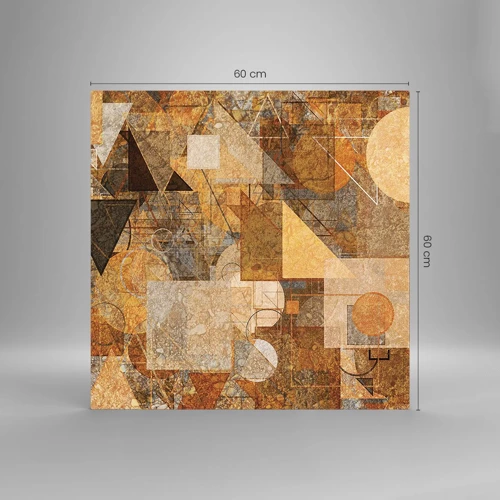 Impression sur verre - Image sur verre - Étude cubique de marron - 60x60 cm