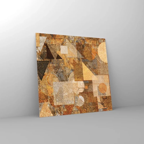 Impression sur verre - Image sur verre - Étude cubique de marron - 60x60 cm
