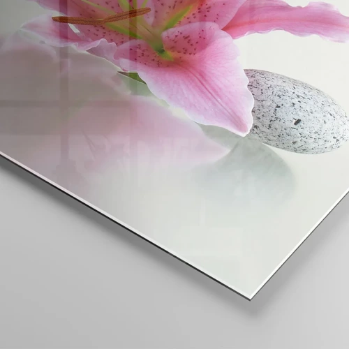 Impression sur verre - Image sur verre - Étude de rose, gris et blanc - 50x50 cm
