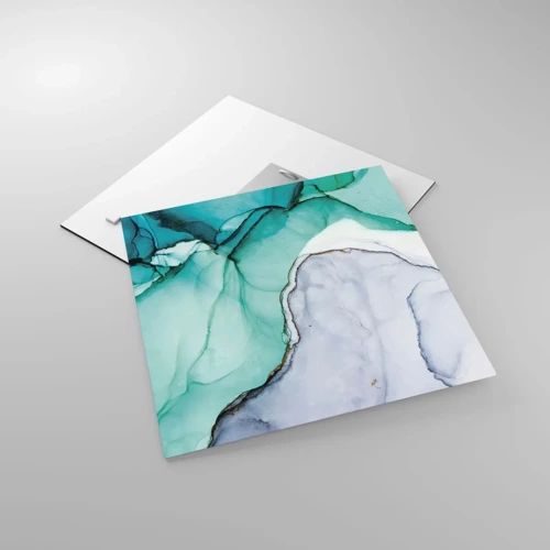 Impression sur verre - Image sur verre - Étude de turquoise - 40x40 cm