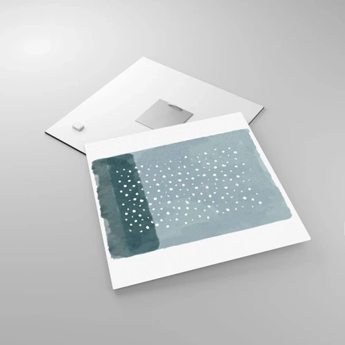 Impression sur verre - Image sur verre - Évolution de bleus - 30x30 cm