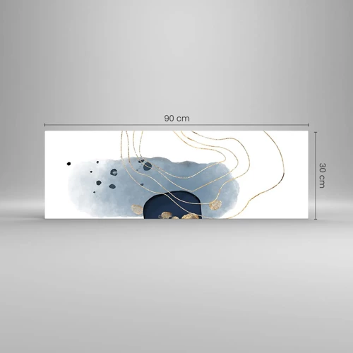 Impression sur verre - Image sur verre - Fantaisie bleu et or - 90x30 cm