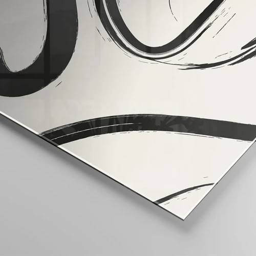 Impression sur verre - Image sur verre - Fantaisie en noir et blanc - 30x30 cm