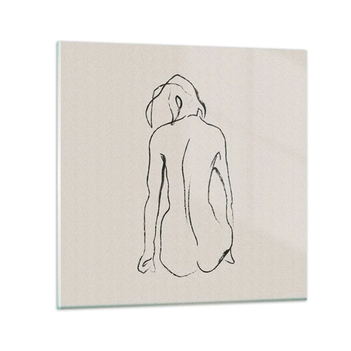 Impression sur verre - Image sur verre - Femme nue - 50x50 cm