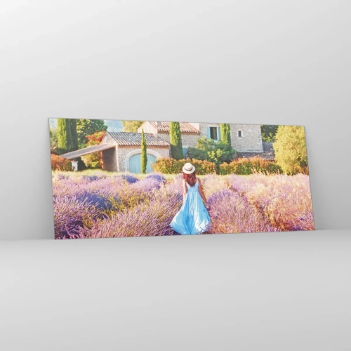 Impression sur verre - Image sur verre - Fille de la lavande - 100x40 cm